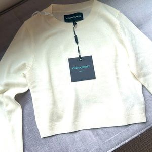 Brand new cashmere Cynthia Crowley cropped sweater